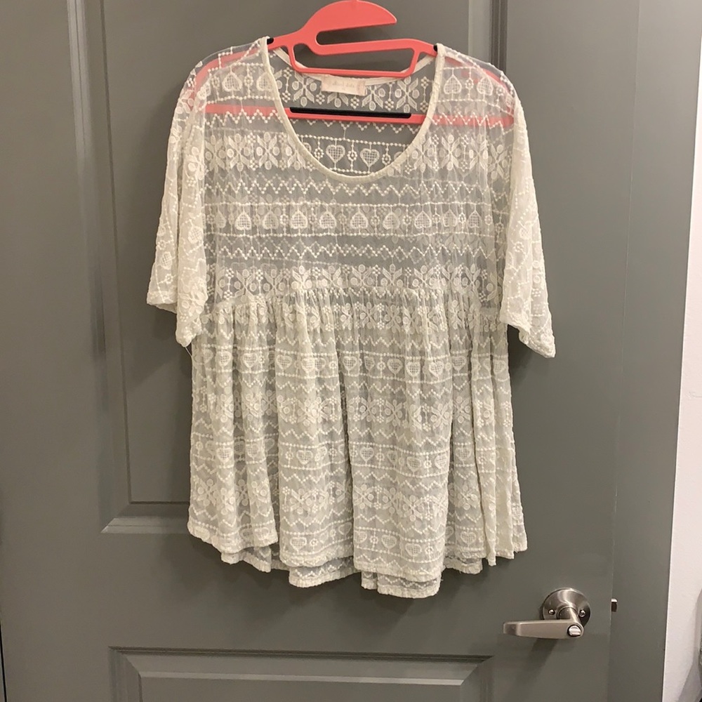 GENTLY WORN lace peplum top